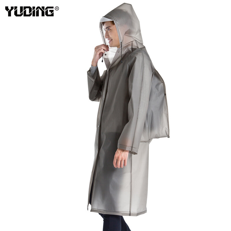 Yuding – Poncho en plastique épais pour femme et homme, imperméable, universel, à capuche, pour la randonnée et la randonnée, sac d'école pour étudiants