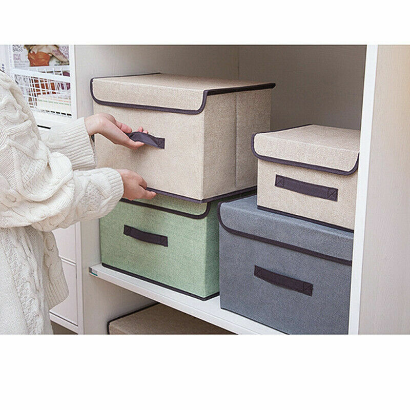 Caja de almacenamiento de tela plegable para el hogar, cubo, cesta de ropa, armarios, estantes de mesa, organizador de lavandería, papelera de ropa