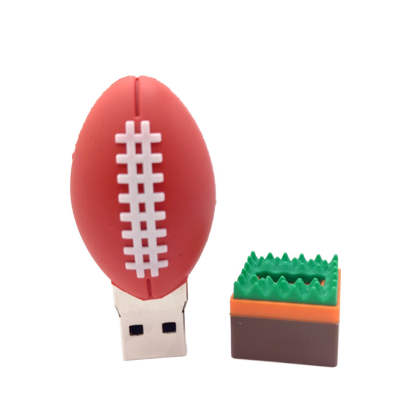 การ์ตูนไดรฟ์ปากกา USB2.0 Memory Stick บาสเกตบอลฟุตบอลรักบี้กอล์ฟเทนนิส USB แฟลชไดรฟ์ 64G 32G 16g8g4g กีฬา ball pendrive
