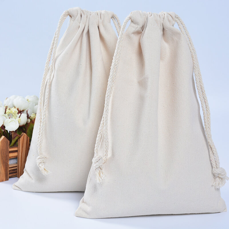 50 個パーソナライズロゴキャンバス巾着袋ロゴ印刷再利用可能なショッピングバッグの女性のバッグトートバッグカスタムバッグ