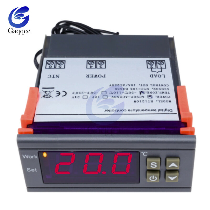 MH1210W 90-250V 10A 110V 220V cyfrowy termostat Regulator-50 ~ 110 stopni celsjusza ciepła fajne sterowanie czujnik NTC