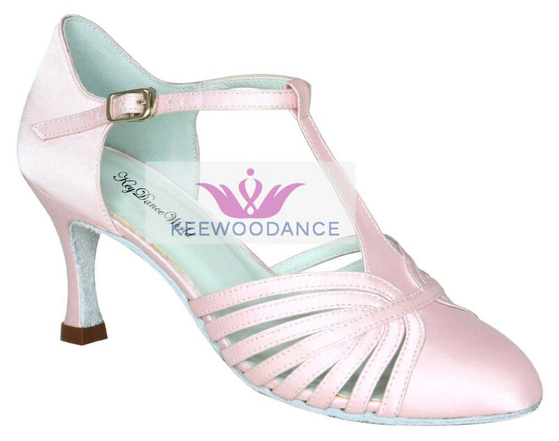 Keewodance-zapatos de baile de salón modernos para mujer, calzado de satén, de buena calidad, con tacón alto, para boda