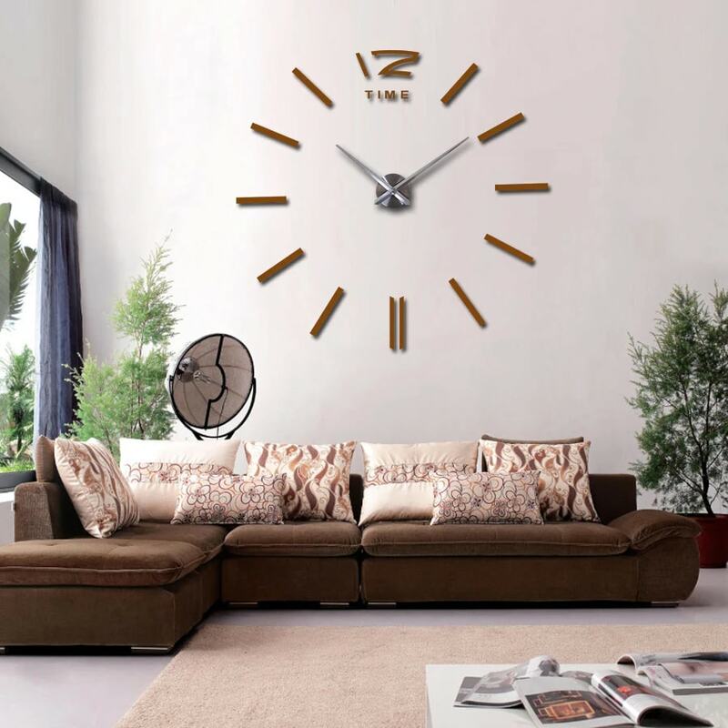 Horloge murale 3D, grandes horloges décoratives, décoration de maison, autocollants muraux Diy
