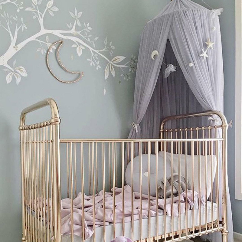 Rede mosquiteira com estrelas livres pendurado tenda berço cama do bebê dossel tule cortinas para o quarto jogar casa tenda para crianças quarto dos miúdos