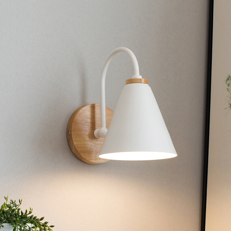 Lámparas de pared de madera de estilo nórdico candelabro de pared con 