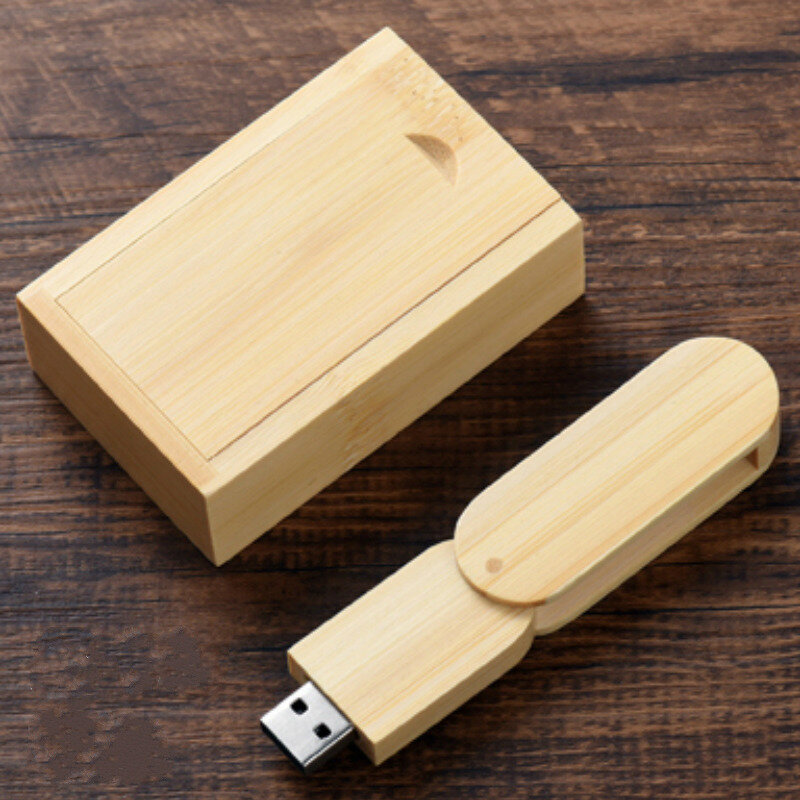 Logo Customize Wooden Rotating usb flash drive natural wood pendrives 4gb 8gb 32gb u disk 16gb creativo Gifts 100% real capacity