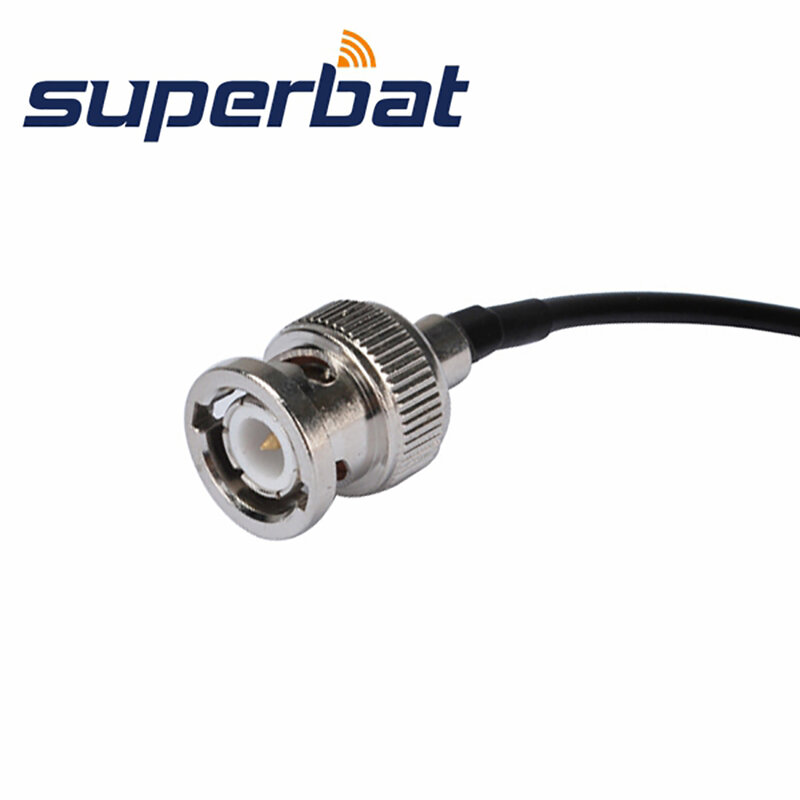 Cable Superbat BNC macho recto a F macho, Cable espiral recto RG174 de 15cm, Cable de extensión BNC, Cable Coaxial RF