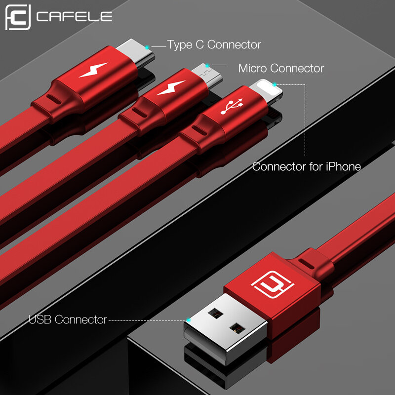 3ใน1สาย USB Fast Charger 3A สายไฟสายไฟประเภท-C Micro สำหรับ IOS,samsung iPhone Huawei Xiaomi