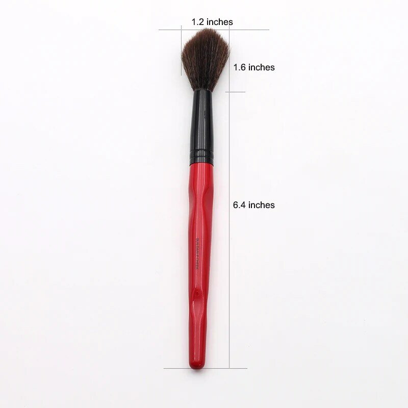 Классическая красная кривая пластиковая длинная ручка, пушистая синтетическая Встроенная Кисть для макияжа щек