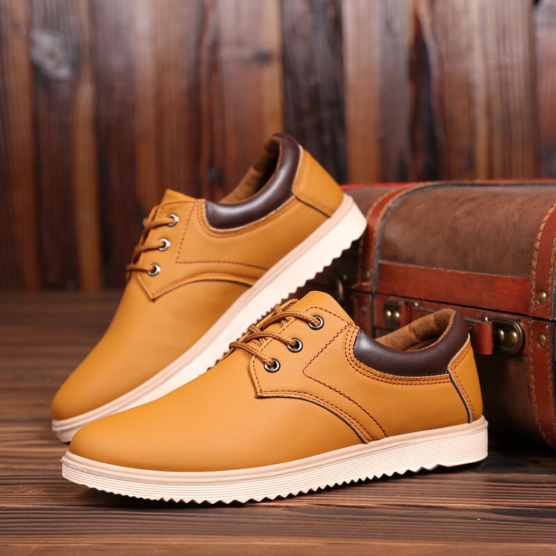 Zapatos planos Oxford de cuero para hombre, calzado informal con cordones, diseño de moda, novedad