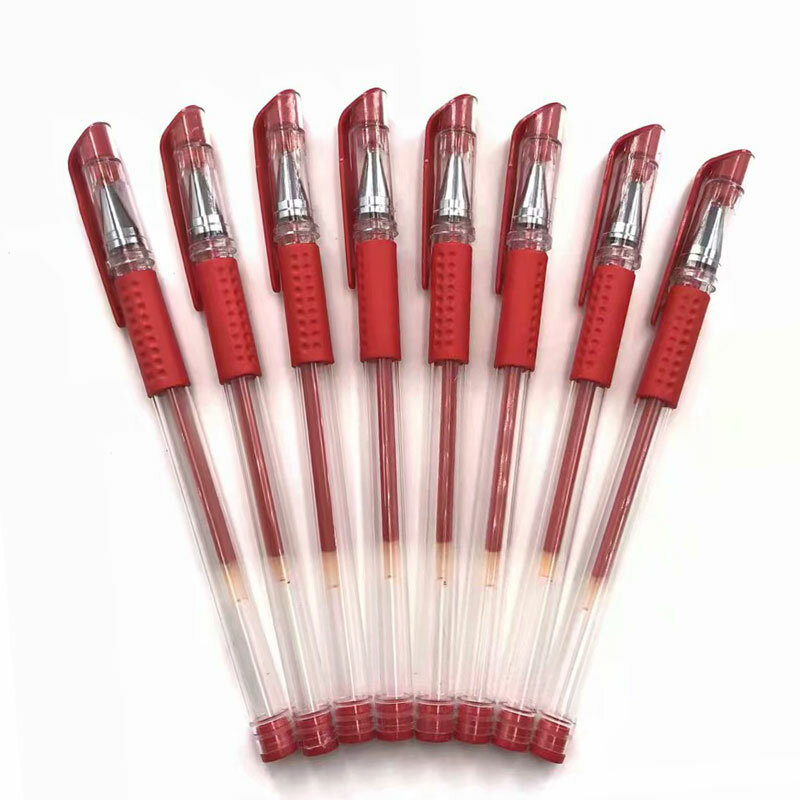Bolígrafo de Gel de tinta neutra para estudiantes, suministros escolares, herramienta de papelería, regalo, oficina, rojo, azul, negro, 0,5mm, 8 unidades por lote