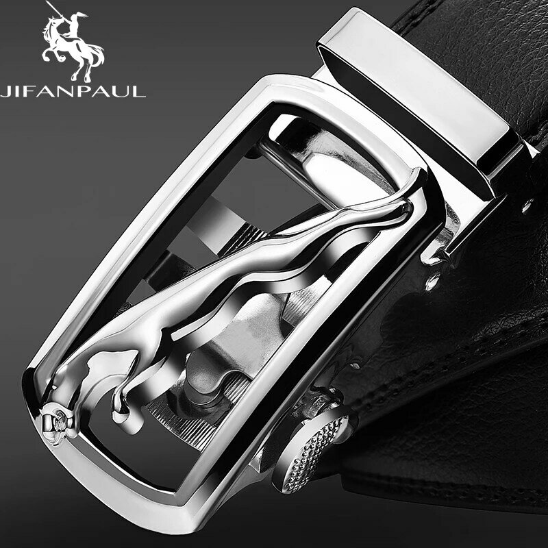 JIFANPAUL jean designer de Moda cinto pulseira de couro masculino fivela automática cinto cintos para homens autênticos