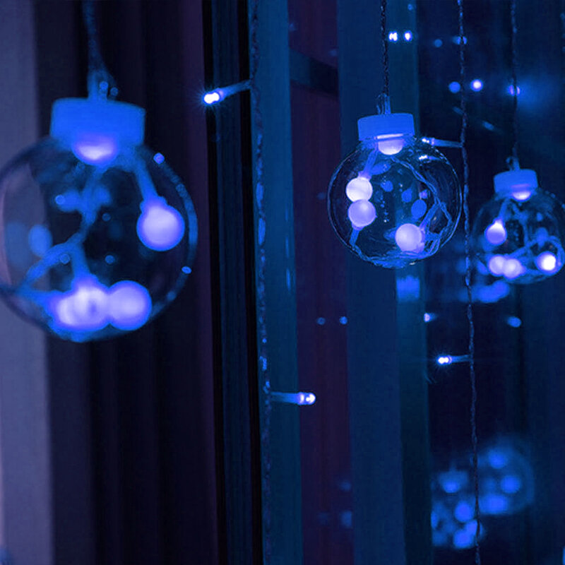 REEDBUCK 2.5 متر رومانسية الجنية الكرة Led الستار سلسلة أضواء الاتحاد الأوروبي 220 فولت عيد الميلاد جارلاند ضوء لحفل الزفاف عطلة ديكور عيد الميلاد