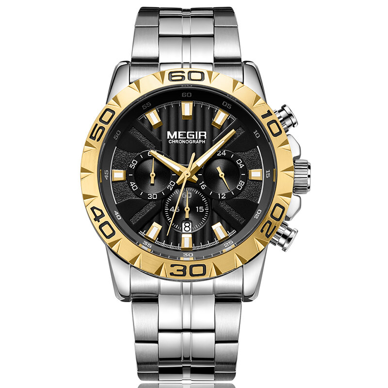 MEGIR Militray Esporte Mens Relógios Top Marca de Luxo Relógio de Quartzo Dos Homens À Prova D' Água Masculino Relógio Do Esporte Relógios de Pulso Relogio masculino