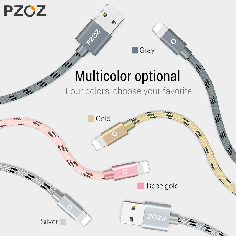PZOZ Cable Usb para cable de iphone 11 12 13 pro max Xs Xr X SE 2 8 2 8 2 8 2 8 7 6 plus 6s 5s ipad aire mini 4 rápido cables de carga para cargador iphone charger accesorios 1M 2M usb cable