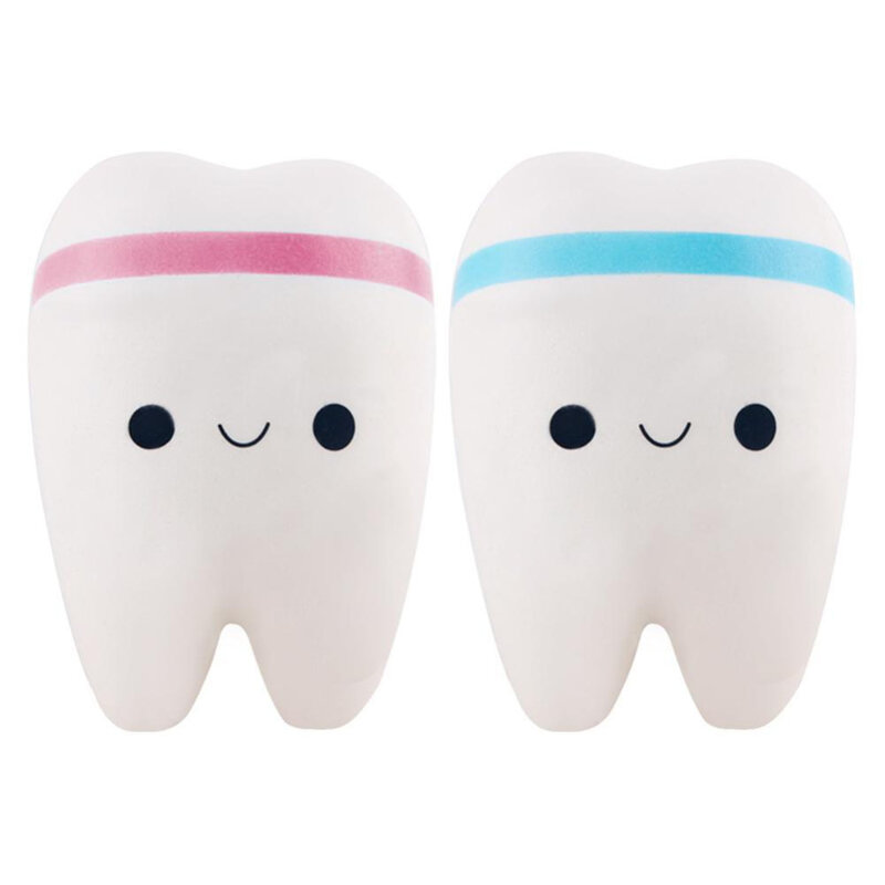Squishy การ์ตูนยาสีฟันและฟันรูปแบบ Squeeze Healing เด็กสนุกของขวัญของเล่นป้องกันความเครียด Pinched สีฟ้า/ของเ...