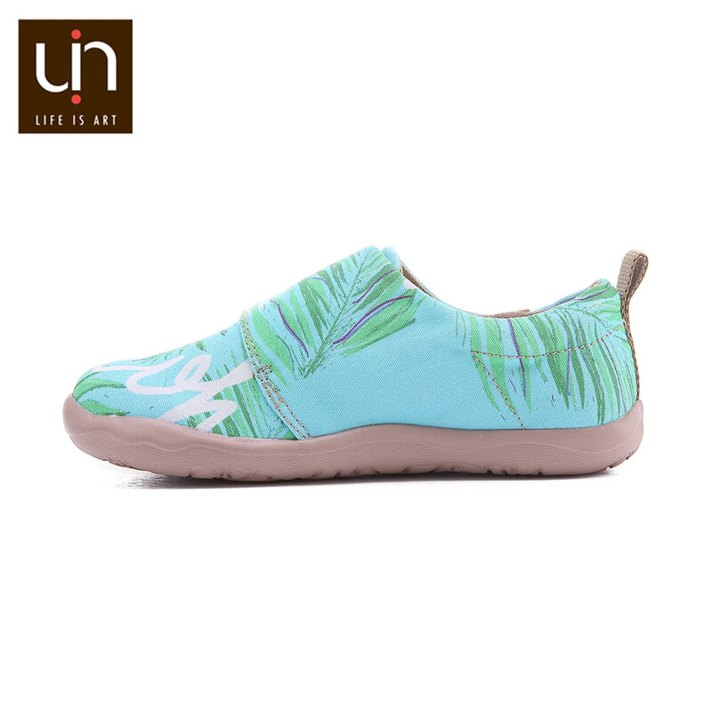 UIN Sea Breeze-zapatos informales pintados para niños grandes, zapatillas planas de lona con velcro para niños y niñas, Calzado cómodo para exteriores