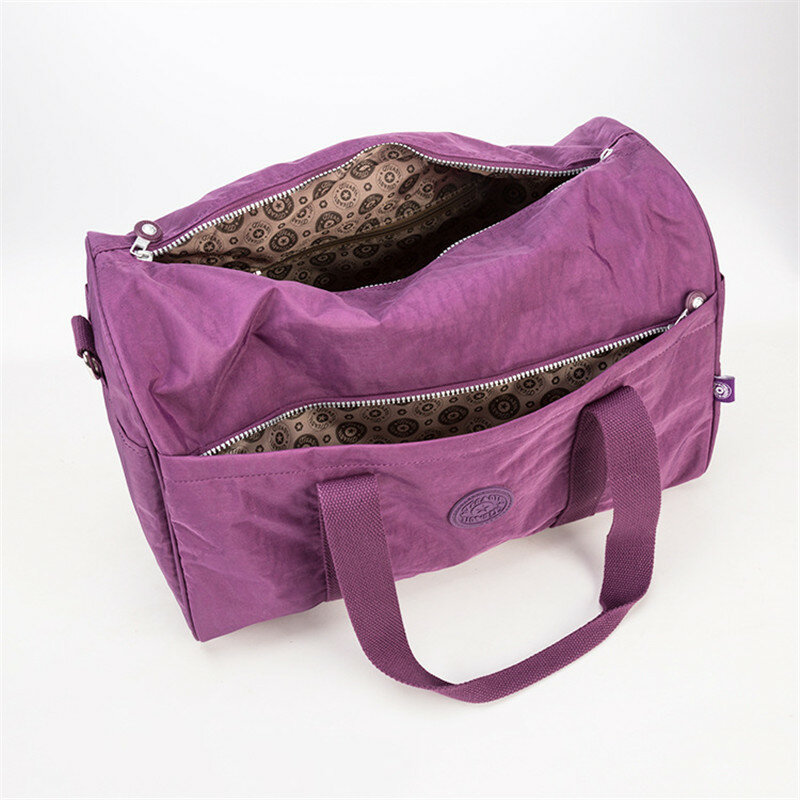 Sac à main violet pour hommes et femmes, sac de voyage court, sac à bandoulière en Nylon ultraléger, fourre-tout pour week-end, pour nuit, vente en gros