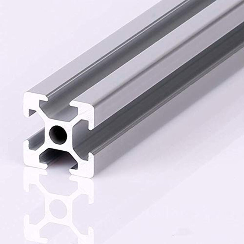 Perfil de extrusión de aluminio para impresora 3D, carril estándar europeo CNC, 20x20 T, 6mm, 600mm a 1000mm, Corte libre, 2 unidades