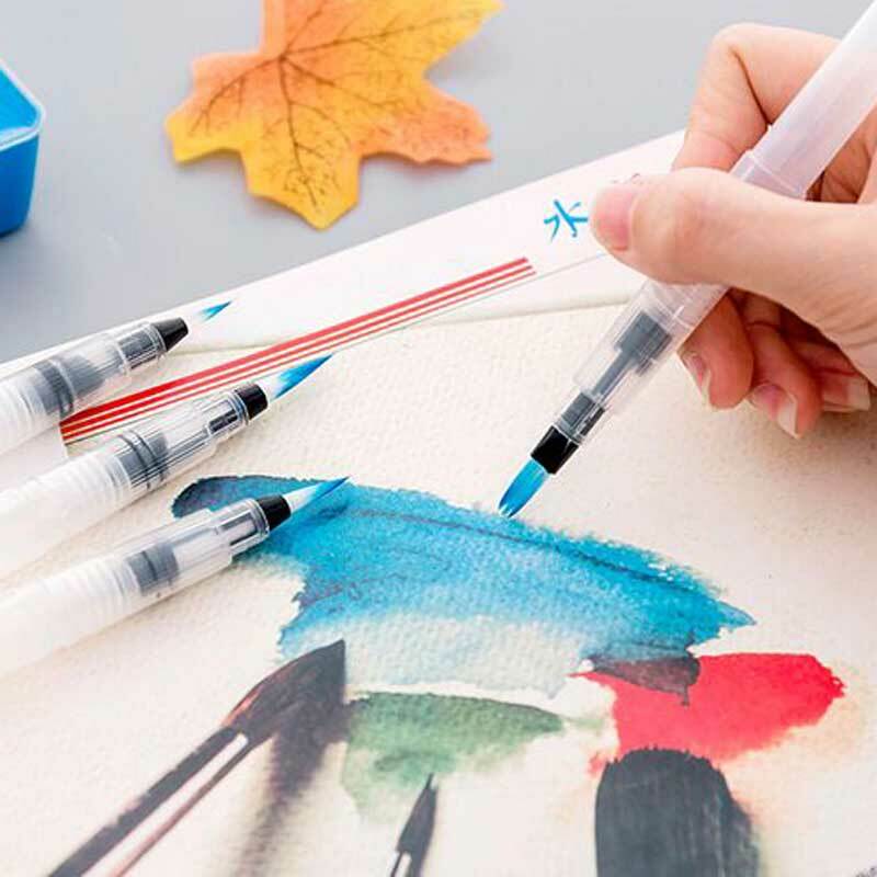 แปรงน้ำหมึกปากกาสำหรับแปรงสีน้ำปากกาภาพวาดภาพวาดเครื่องเขียนปากกาเติมอุปกรณ์ศิลปะการว...