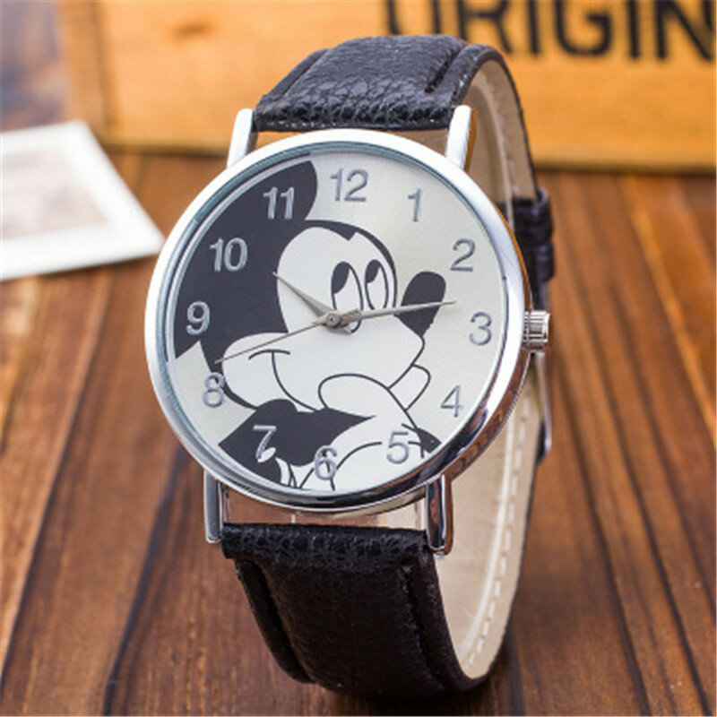 Reloj de cuarzo de cuero de marca Bonita de dibujos animados reloj de pulsera de moda Casual para niños y niñas reloj de pulsera