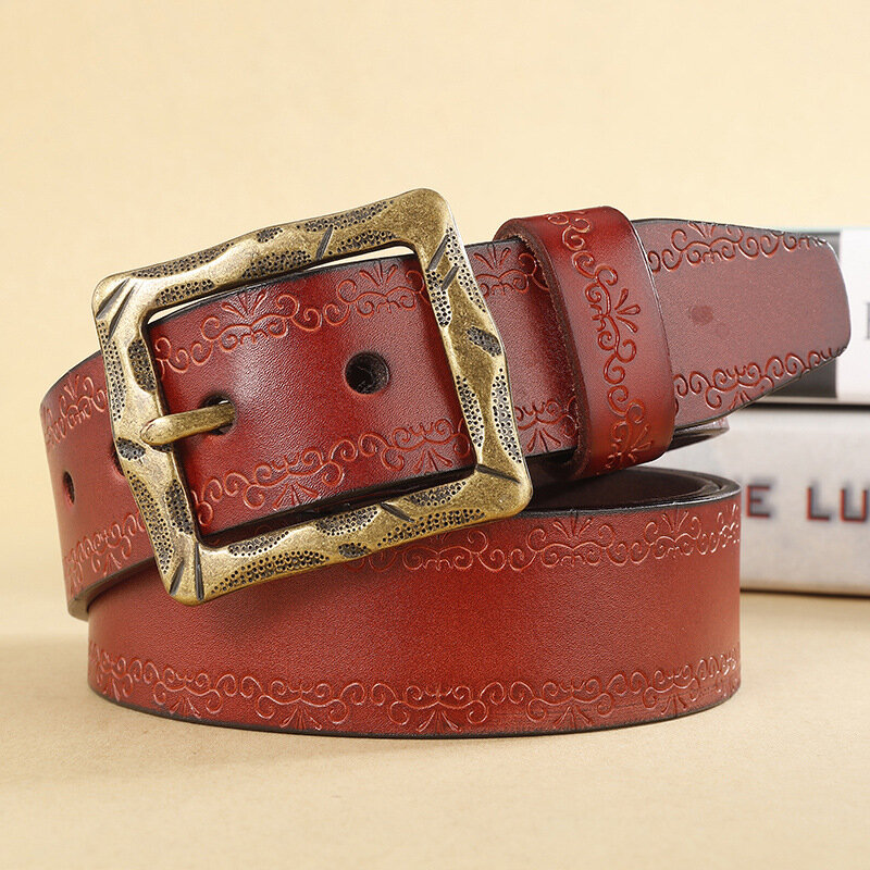 Luxury Brand Men Leather Belt Cowskin Mens Casual High Quality Male Designer Jeans Chain Stretch Luxury Brand