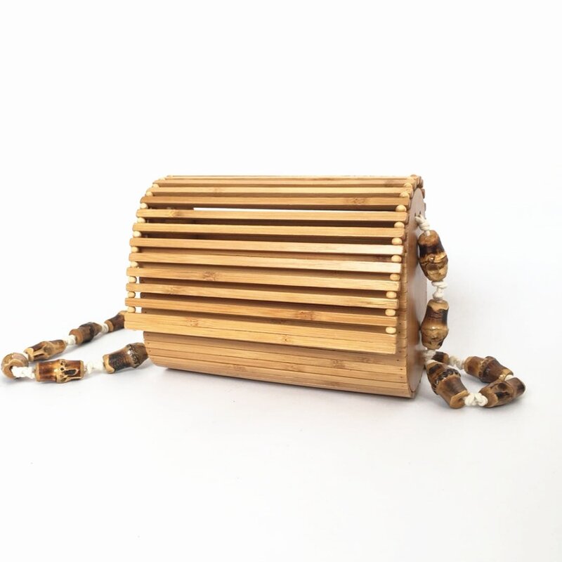 Bandoleras de bambú para mujer, bolsos de playa hechos a mano, de diseñador de lujo, cruzados con solapas, para verano, 2019