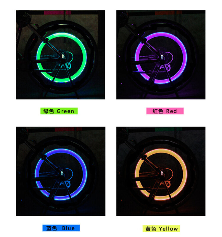 bike light with no battery mountain road bicycle bike lights LEDS Tyre Tire Valve Caps Wheel  spokes light LED BL0001