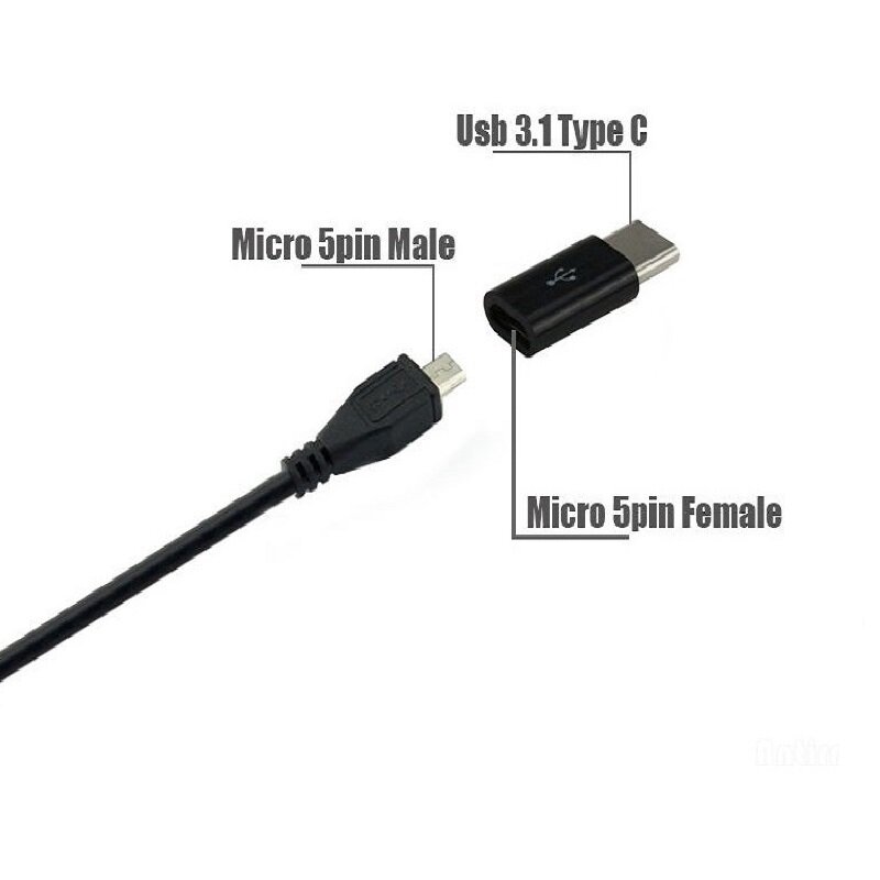 Universal USB 3.1 Type-C Male Connector to Micro USB Female Converter USB-C Data Adapter Type C Device Black free shipping
