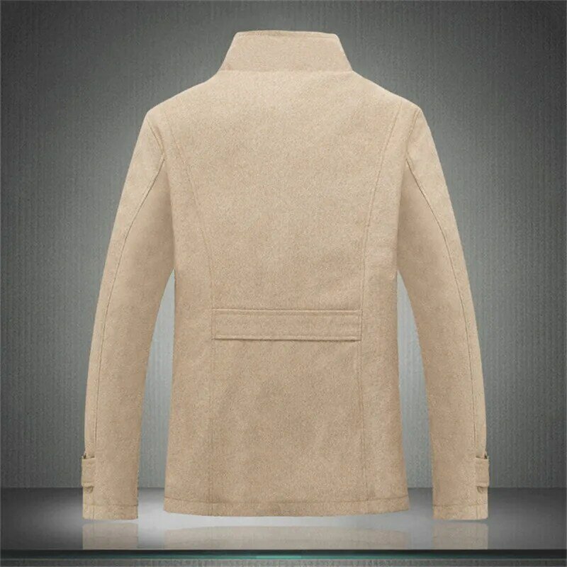 ผู้ชาย Wool Blend เสื้อโค้ท2020ฤดูหนาวแฟชั่นผู้ชายของแข็งสีคุณภาพสูง Coat เสื้อผ้าชายหนา Warm Overcoat