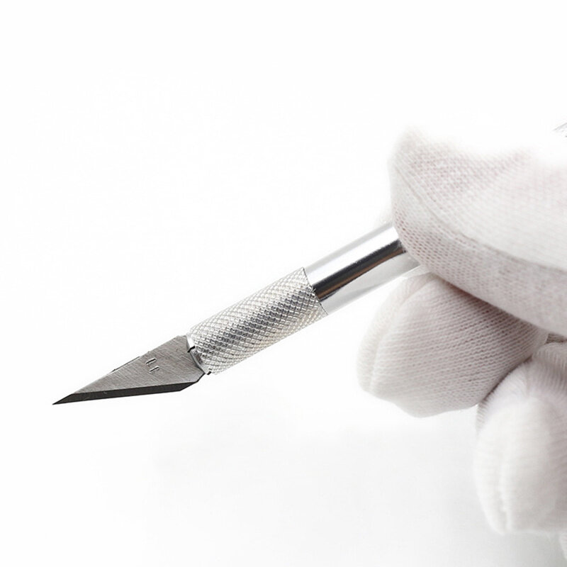 Não-deslizamento de metal bisturi faca kit cortador de gravura facas artesanais + 6 pçs lâminas de escultura ferramentas de reparo diy ferramentas manuais