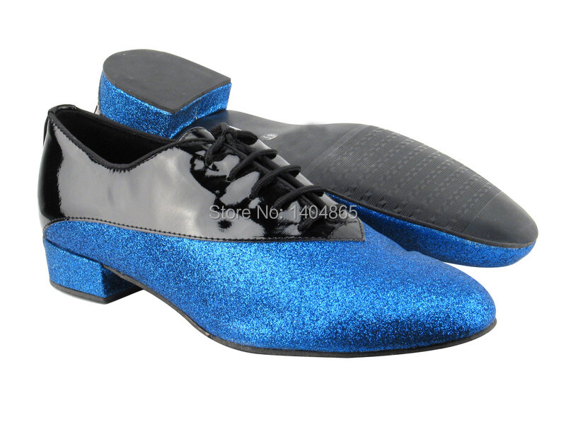 Keewodance-zapatos de baile para hombre, charol negro y azul, Stardust, zapatos de baile de salón con suelas de resina, envío gratis