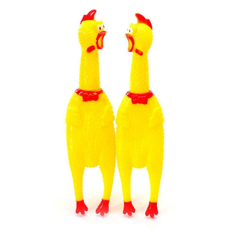 Novidade gritando borracha frango squeeze brinquedos 16cm brinquedo de som para adhd crianças adultos anti estresse brinquedo shrilling galinhas amarelas