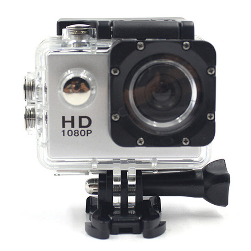 Mini câmera para esportes ao ar livre, câmera de vigilância subaquática à prova d'água com tela colorida, resistente à água