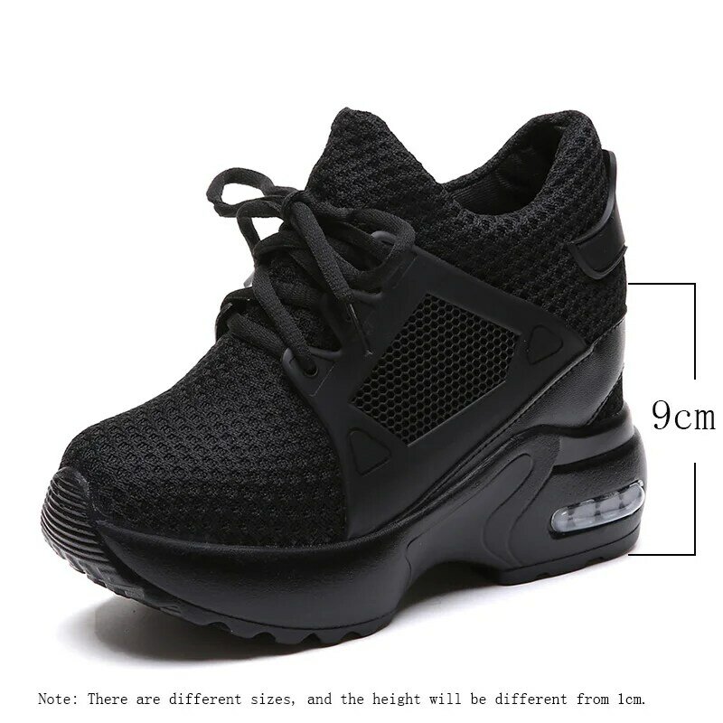 platform sneakers shoes Women Platform Wedge sneakers shoes Breathable Mesh shoes Autumn Casual Shoes Height Increasing Woman