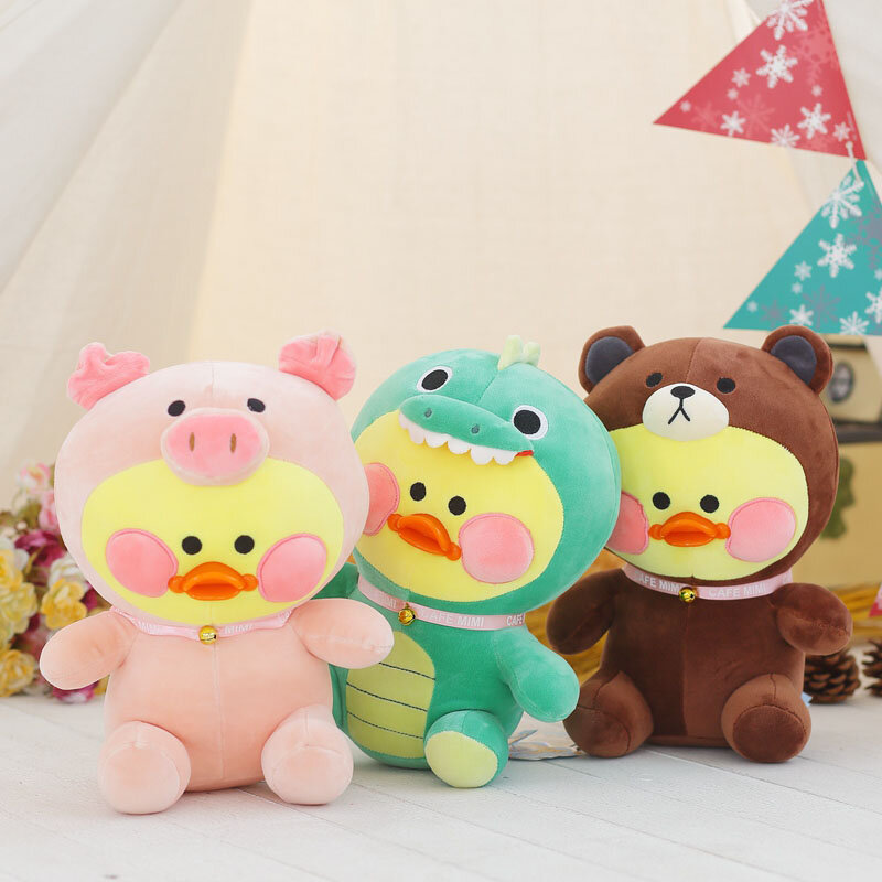 Lovely hyaluronic acid duck Plush Doll pillow net Red duck toy yellow duck doll for girl's birthday