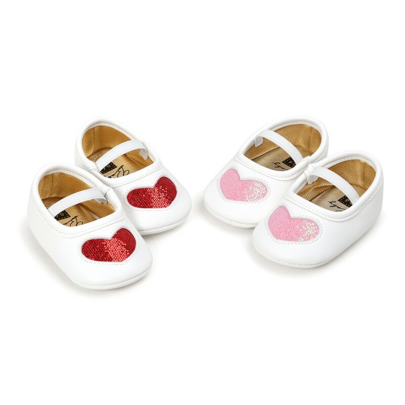 신생아 아기 소녀 신발 공주 사랑 첫 워커 소프트 솔리드 유아 유아용 아기 신발