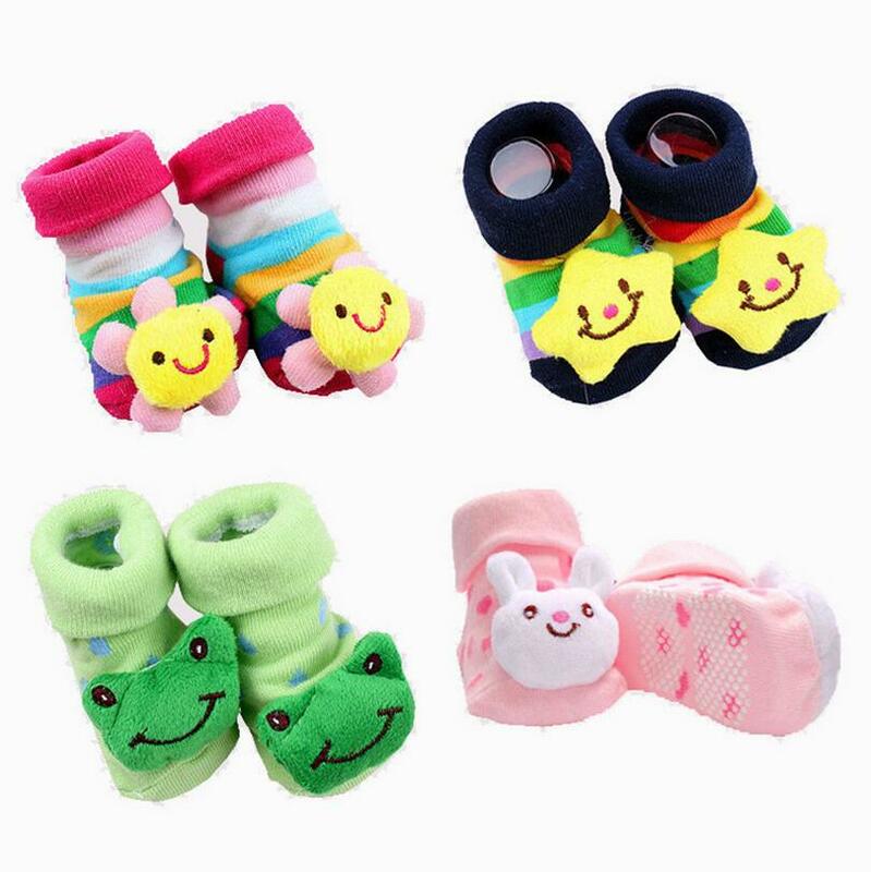 Calcetines de algodón antideslizantes para bebé, medias de goma para niño y niña, para niños pequeños, para otoño y primavera, regalo bonito, material barato, 1 par