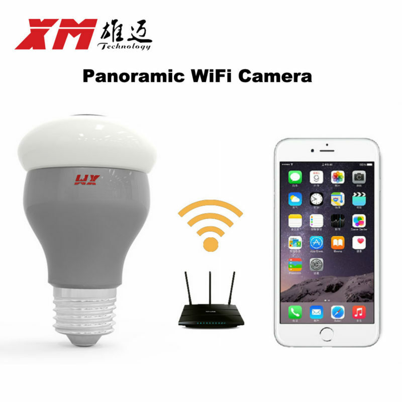 Caméra de surveillance ampoule IP WiFi HD 3MP/360 P, vue panoramique, 1080 degrés, VR 360, pour maison intelligente, sans fil, Micro SD intégrée