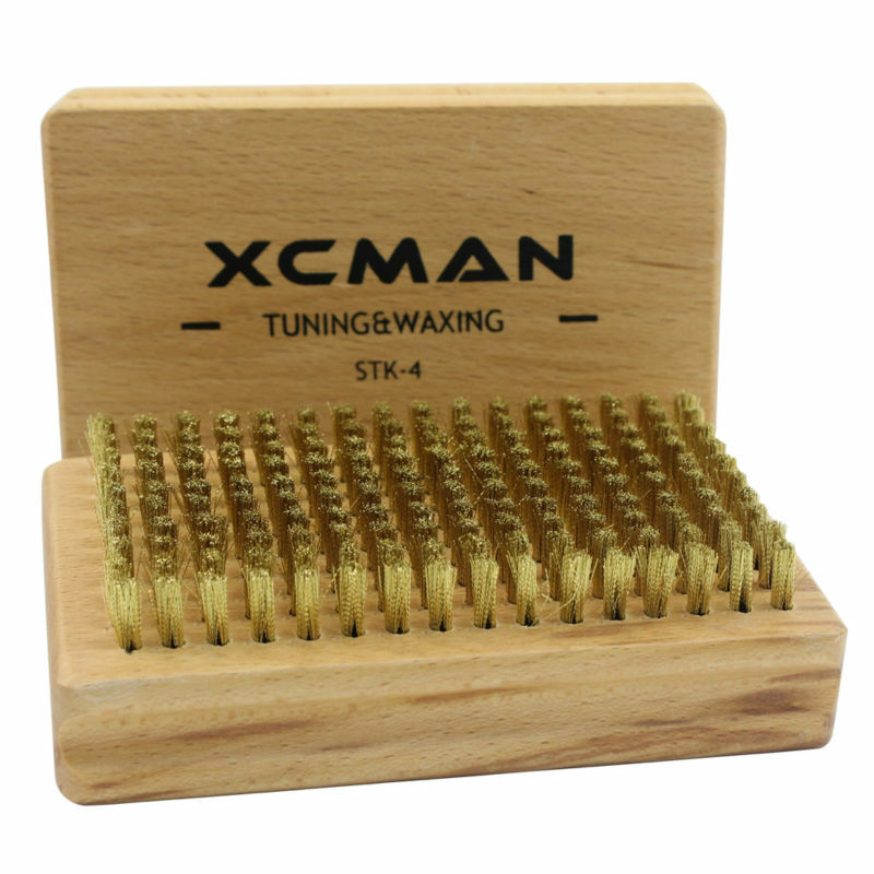 XCMAN-cepillo de cera de esquí nórdico para Snowboard, de madera de haya natural y cerdas Premium, nailon de latón, Horsehiar