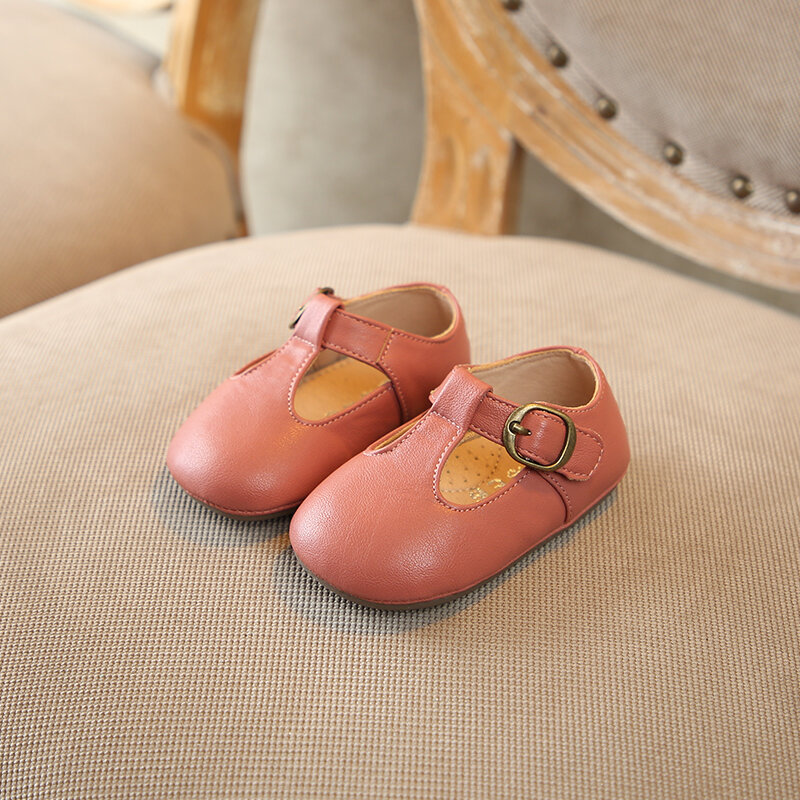 حذاء بناتي من الجلد الطبيعي ، حذاء أميرة مسطح فائق النعومة ومريح للأطفال الصغار ، ربيع 2019