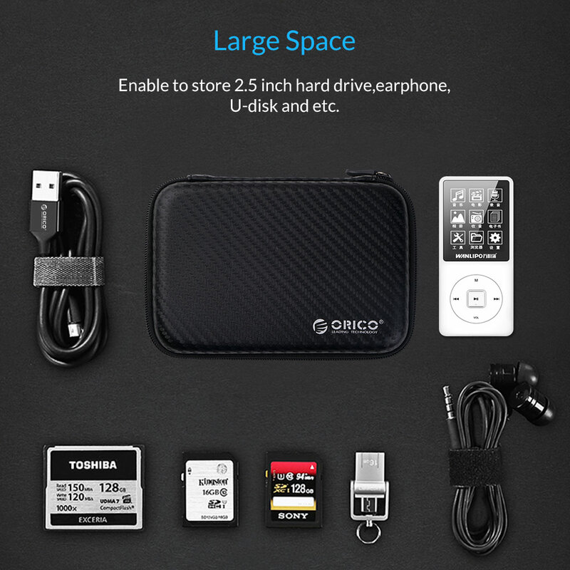 ORICO External 2.5 inch Hard Drive Disk Case Portable HDD Protection Bag Earphone U Disk Hard Disk Drive Pouch