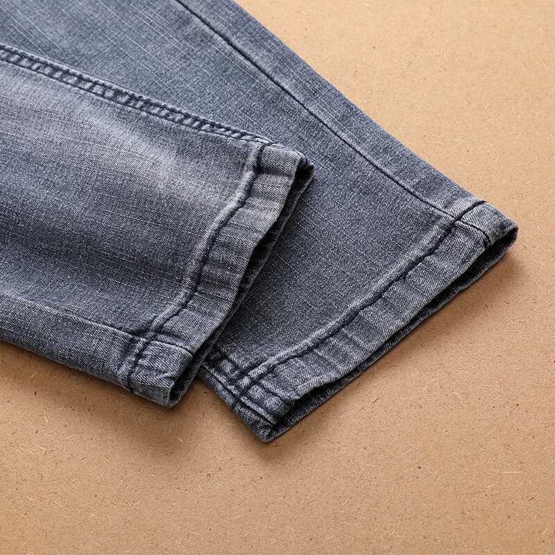 Pantalones vaqueros rasgados para niño, jeans desgastados rectos de algodón estilo hip hop, de marca, 29-38 talla grande, ajustados, 2019