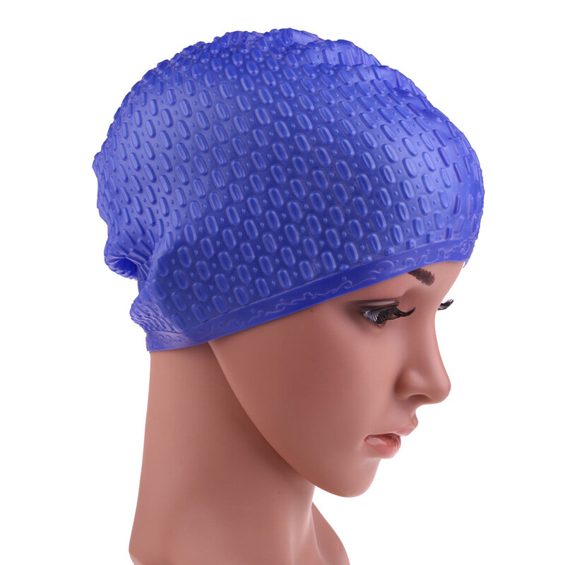 Silicone Waterproof Swimming Caps Protect Ears Long Hair Sports Swim Pool Hat Swimming Cap Free size for Men & Women Adults