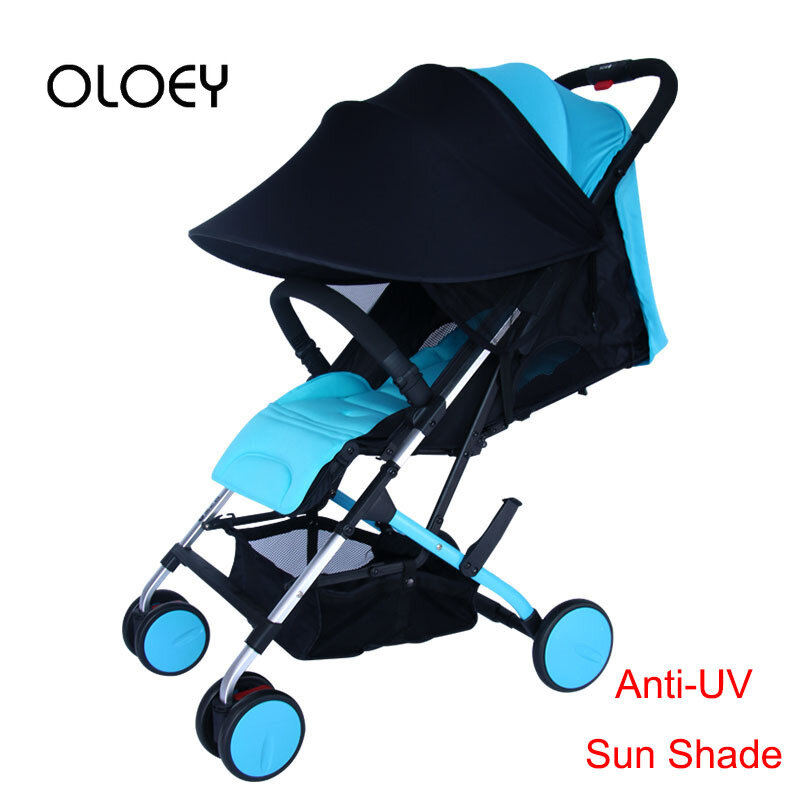 Oloey acessórios de carrinho de bebê verão sol sombra capa respirável protetor solar anti-uv criança assento dossel sol viseira