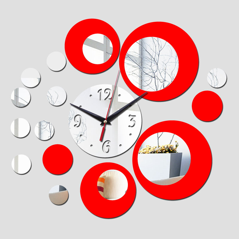 壁時計クォーツマクラリミラー,モダンな3Dデザイン,リビングルームの装飾
