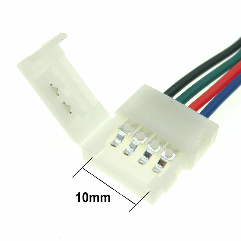 Conector de tira LED RGB de 4 pines y 10mm, conector de Soldadura Libre, 5 unids/lote.