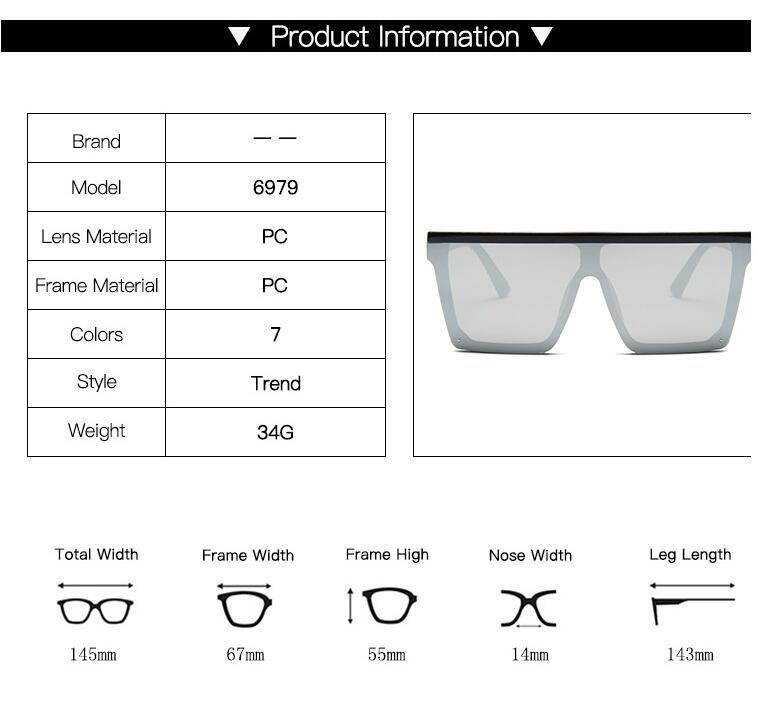 특대 사각형 프레임 플랫 탑 새로운 패션 선글라스 여성 남성 복고풍 태양 안경 Gafas Oculos De Sol