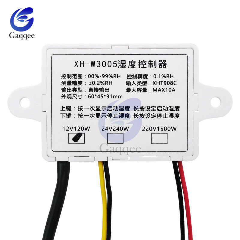 XH-W3005 220 V 12 V 24 V instrumento Controlador de Interruptor De controle de Umidade Digital Umidade hygrostat SHT20 Higrômetro sensor de Umidade