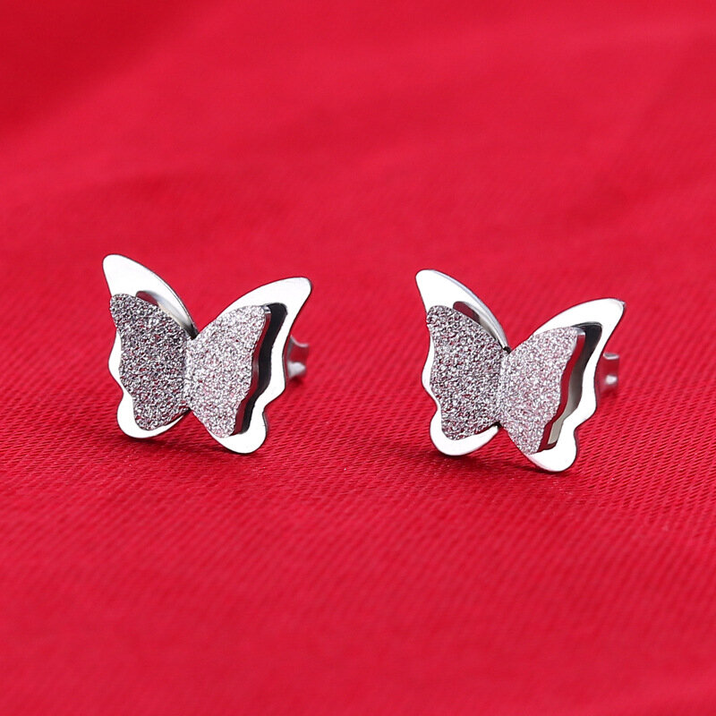 FENGLI-Mini Pendientes de mariposa de Minnie para mujer y niño, aretes de Animal PEQUEÑO, joyería para orejas